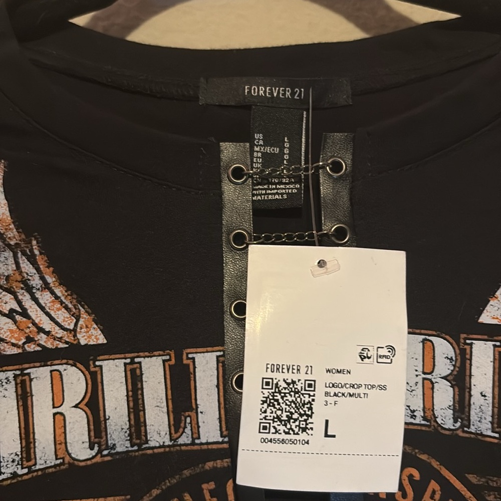 NWT Forever 21 Chain Motorcycle Top Size L - Picture 3 of 4